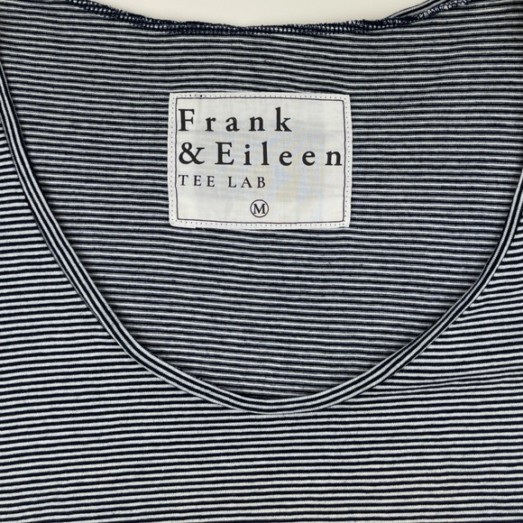 Frank & Eileen Tee Lab Scoop Neck Navy Micro Stripe T-Shirt Size Medium - Picture 9 of 9